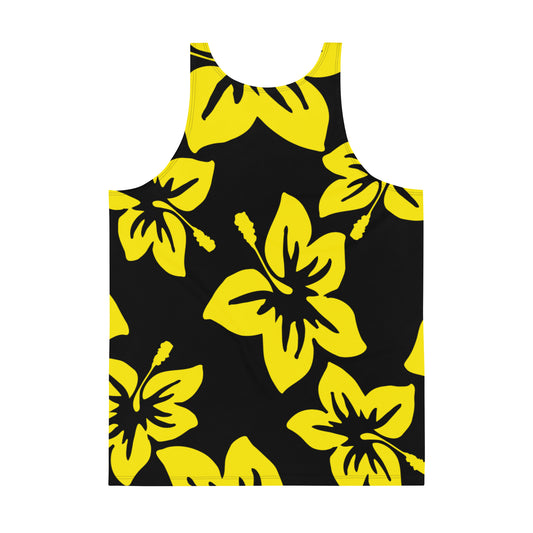 Sixty Eight 93 Logo White Hibiscus Gold & Black Men's AOP Tank Top