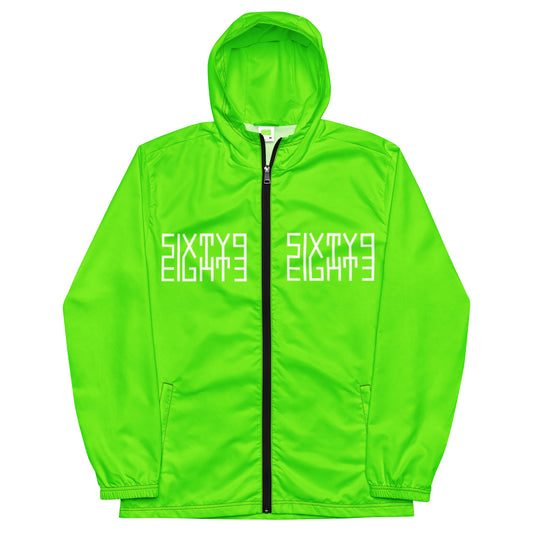 Sixty Eight 93 Logo White & Lime Green Windbreaker