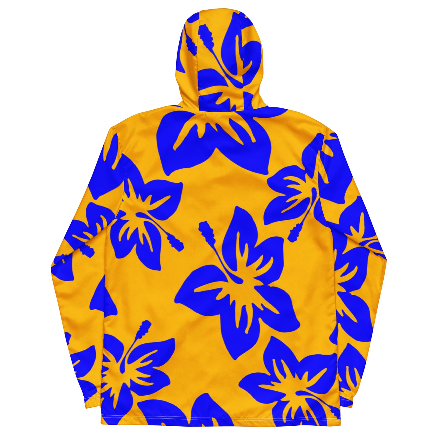 Sixty Eight 93 Logo White Hibiscus Blue & Orange Windbreaker