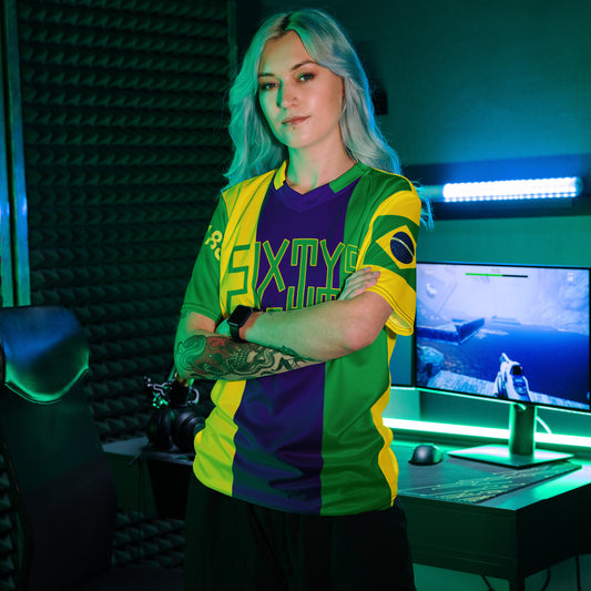 Sixty Eight 93 Logo Green & Yellow Brazil Unisex Jersey