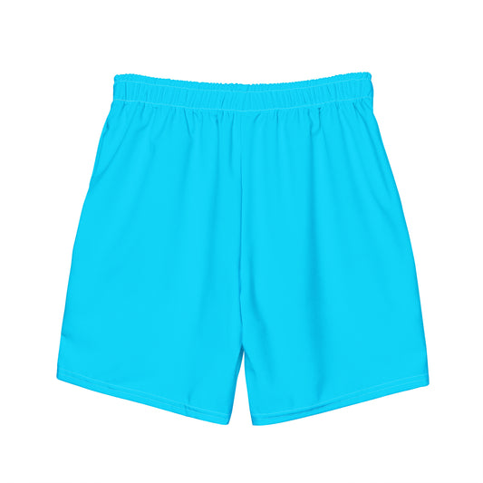 Sixty Eight 93 Logo White & Aqua Blue Men's Swim Trunks