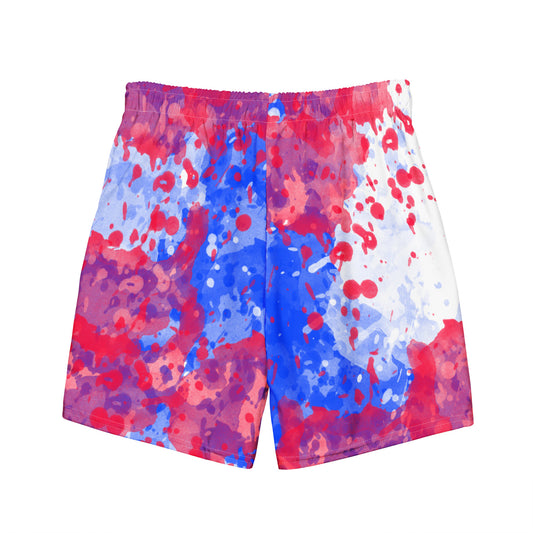 Sixty Eight 93 Logo White Crème Blue Strawberry Men's Swim Trunks