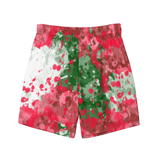 Sixty Eight 93 Logo White Crème Rose Green Men's Swim Trunks