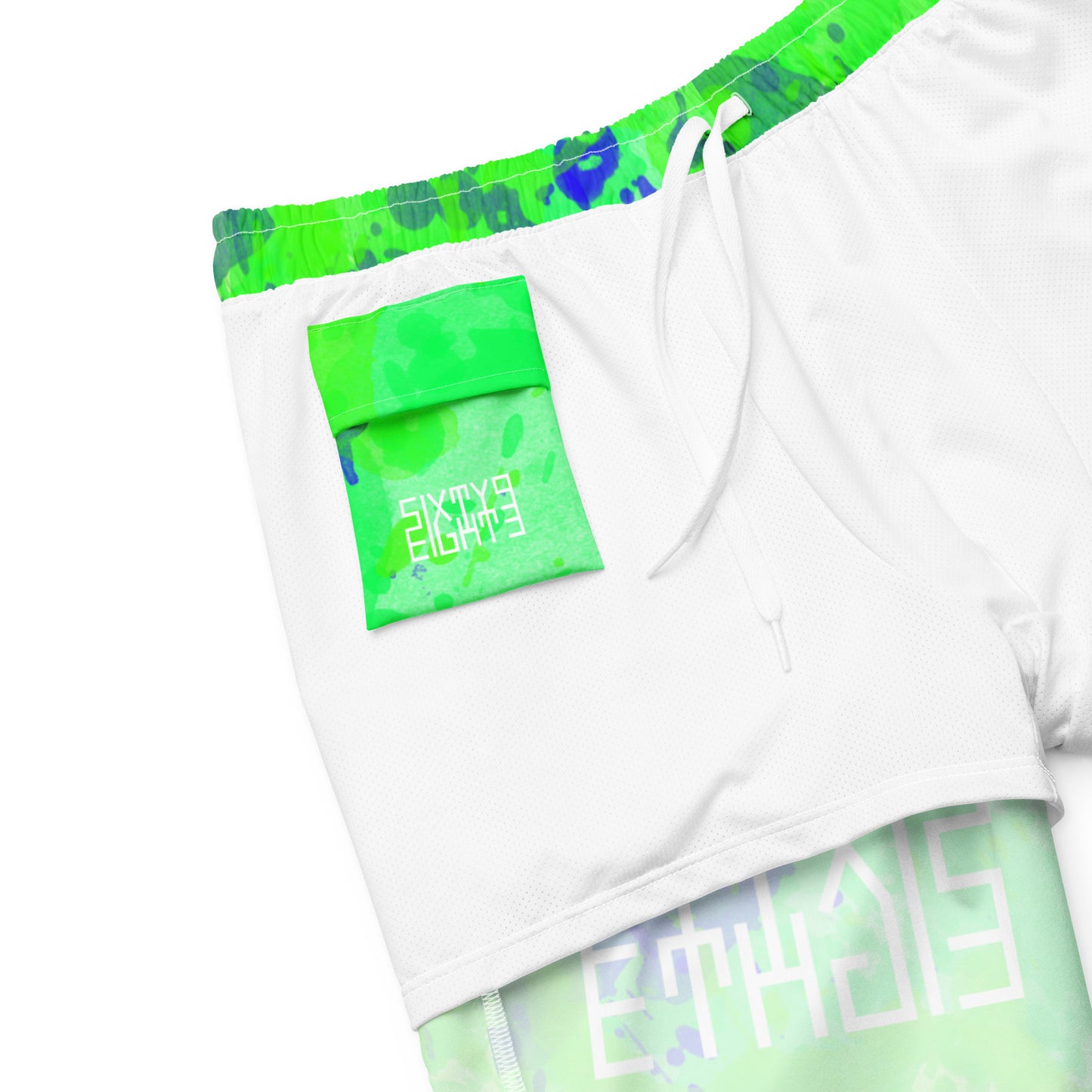 Sixty Eight 93 Logo White Earthy Men's Swim Trunks