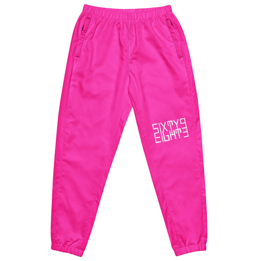 Sixty Eight 93 Logo White & Fuchsia Track Pants