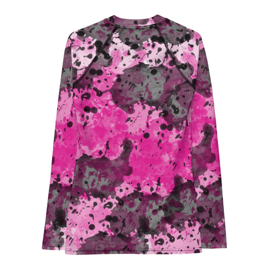 Sixty Eight 93 Logo White Dark Cherry Women's Rash Guard