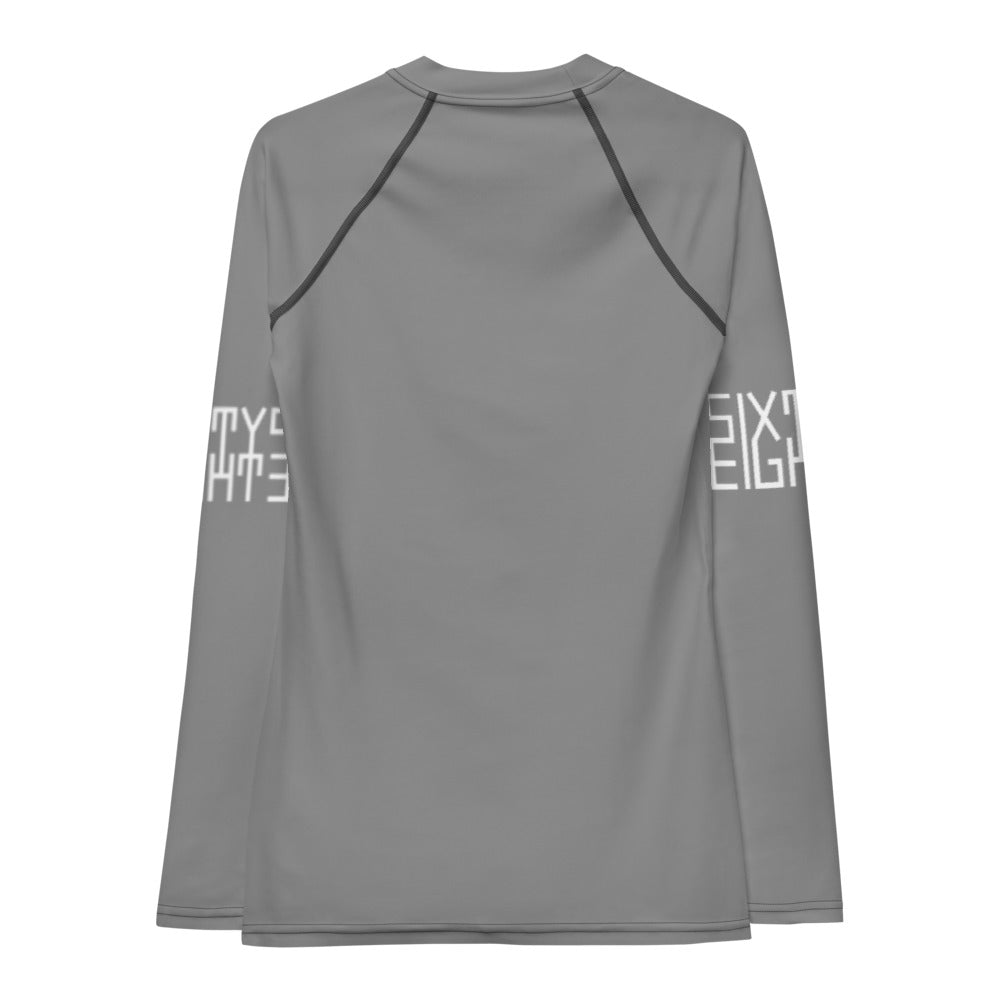 Sixty Eight 93 Logo White & Grey Women's Rash Guard