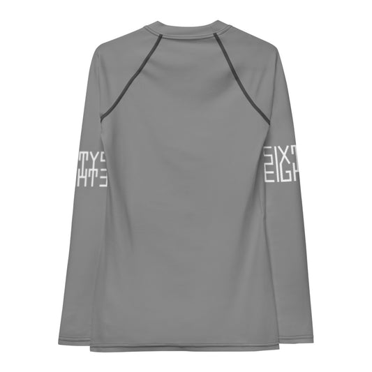 Sixty Eight 93 Logo White & Grey Women's Rash Guard
