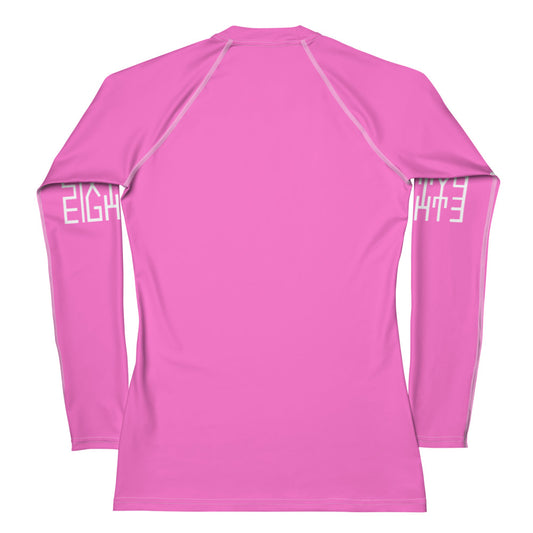 Sixty Eight 93 Logo White & Pink Women's Rash Guard