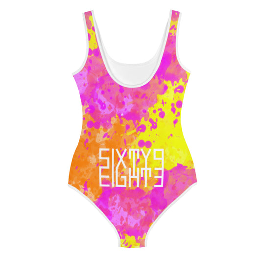 Sixty Eight 93 Logo White POY Youth Swimsuit