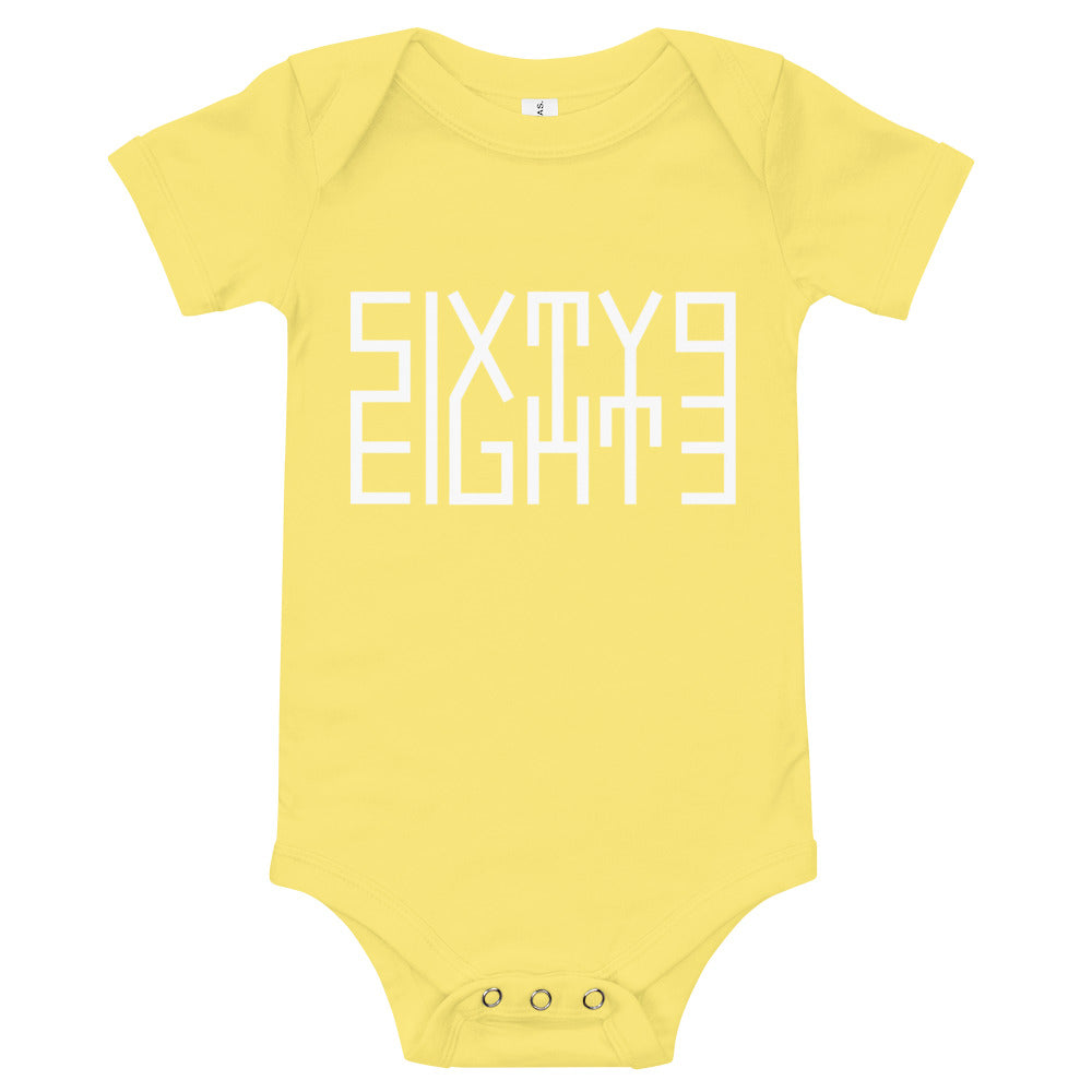 Sixty Eight 93 Logo White Baby Short Sleeve One Piece