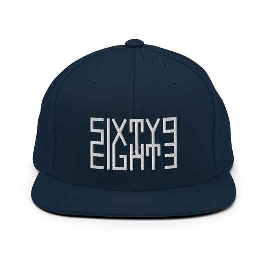 Sixty Eight 93 Logo White Snapback Hat