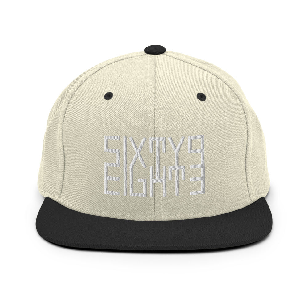 Sixty Eight 93 Logo White Snapback Hat