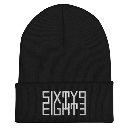 Sixty Eight 93 Logo White Cuffed Beanie