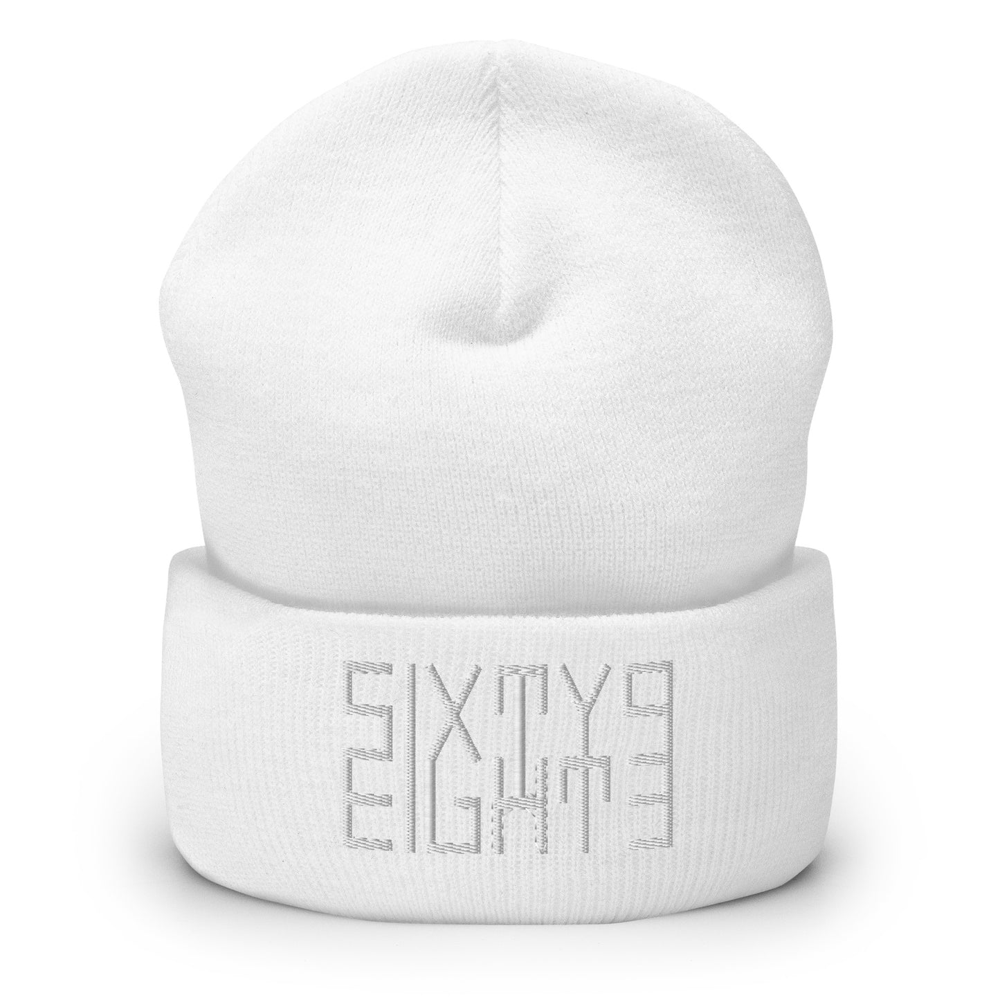 Sixty Eight 93 Logo White Cuffed Beanie