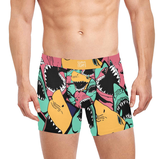 Sixty Eight 93 Logo White Sharkmigos Boxer Briefs with Inner Pocket