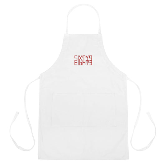 Sixty Eight 93 Logo Red Embroidered Apron