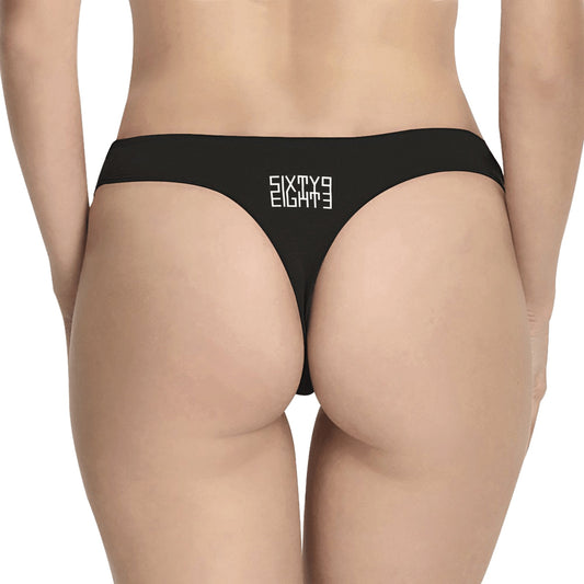 Sixty Eight 93 Logo White Black Thong