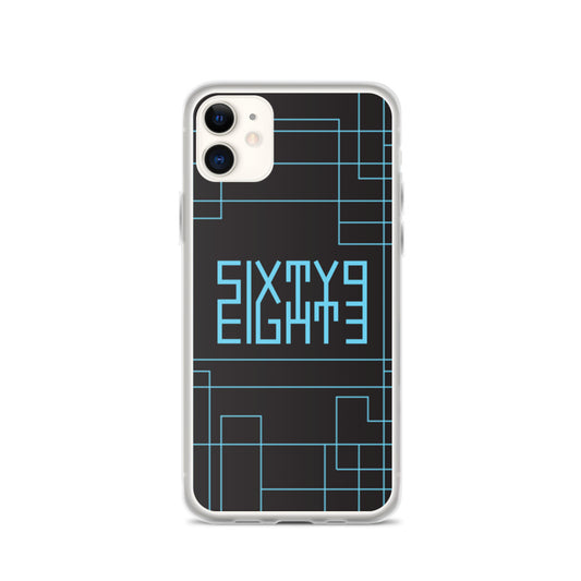 Sixty Eight 93 Logo Blue Maze iPhone Case