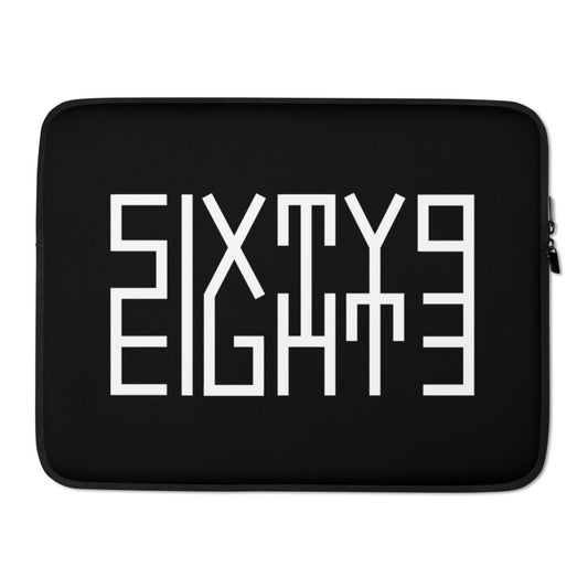 Sixty Eight 93 Logo White Black Laptop Sleeve