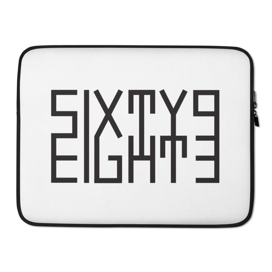 Sixty Eight 93 Logo Black White Laptop Sleeve