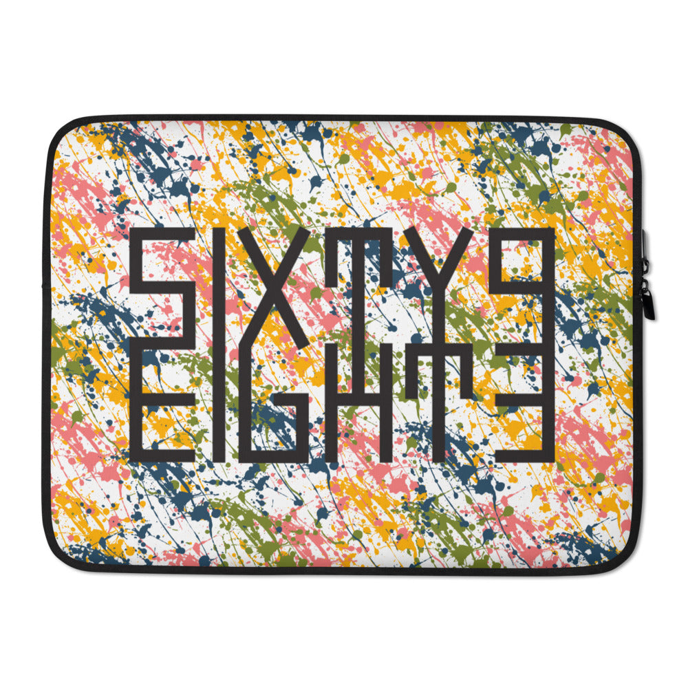 Sixty Eight 93 Logo Black Drip #17 Laptop Sleeve