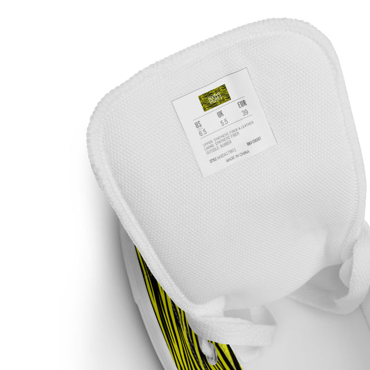 Sixty Eight 93 Logo White Zebra Black Lemonade Men's High Top Shoes