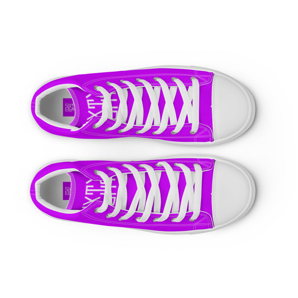 Sixty Eight 93 Logo White Purple Men's High Top Shoes