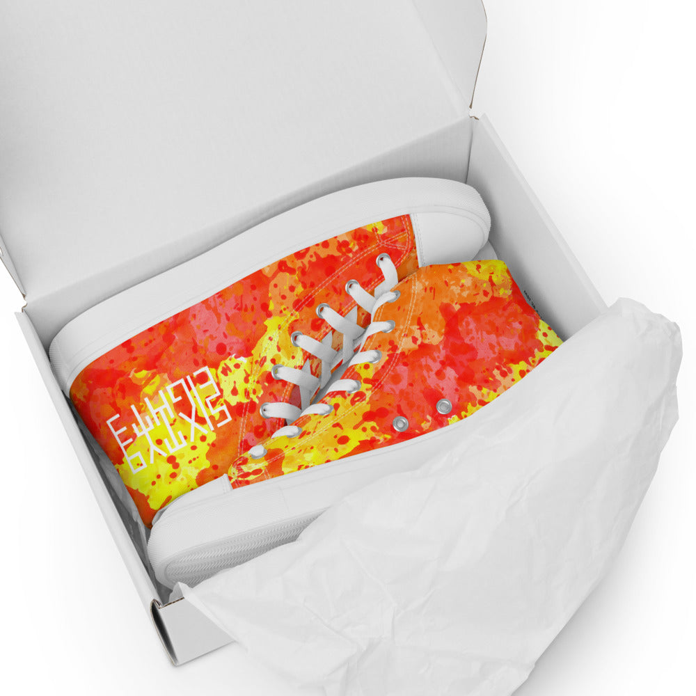 Sixty Eight 93 Logo White Sunburst Men's High Top Shoes