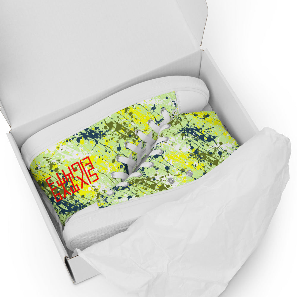 Sixty Eight 93 Logo Red Drip #16 Men's High Top Shoes