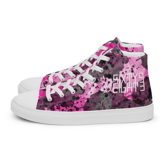 Sixty Eight 93 Logo White Dark Cherry Men's High Top Shoes