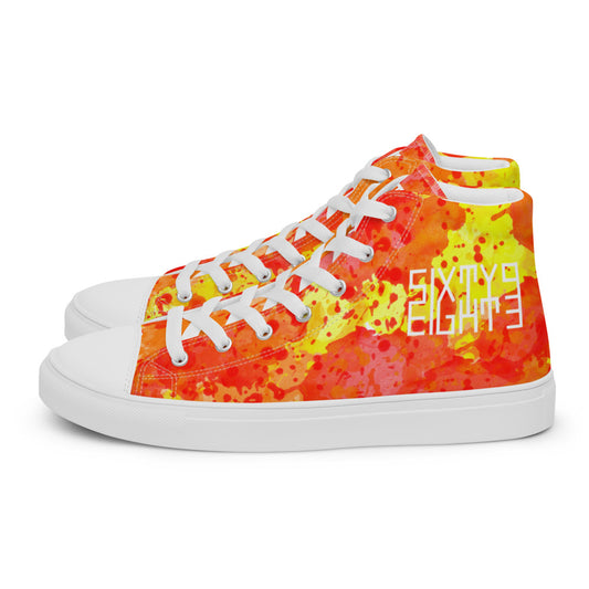 Sixty Eight 93 Logo White Sunburst Men's High Top Shoes