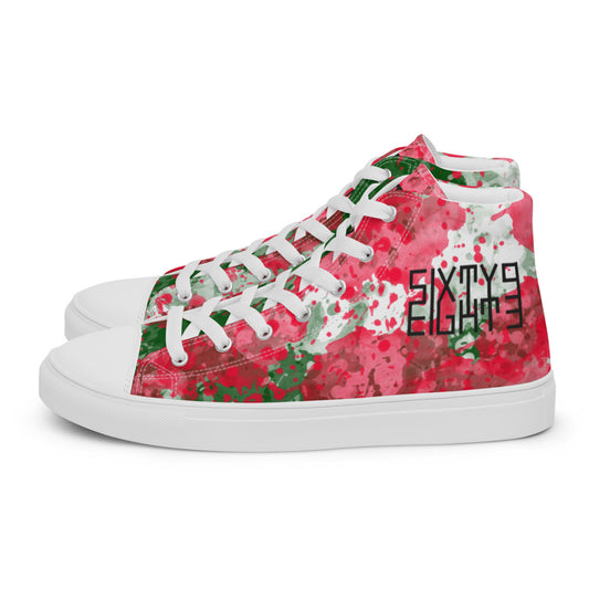 Sixty Eight 93 Logo Black Crème Rose Green Men's High Top Shoes