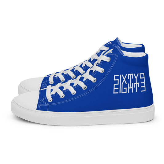 Sixty Eight 93 Logo White Blue Men's High Top Shoes