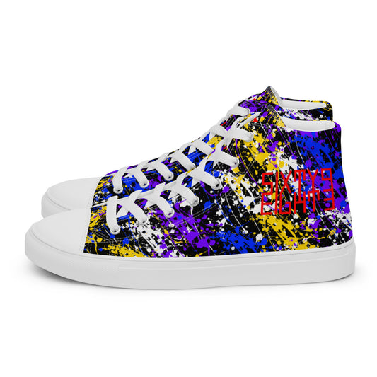 Sixty Eight 93 Logo Red Drip #1 Men's High Top Shoes