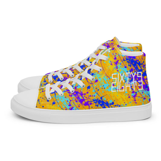 Sixty Eight 93 Logo White Drip #12 Men's High Top Shoes