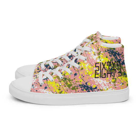 Sixty Eight 93 Logo Black Drip #15 Men's High Top Shoes