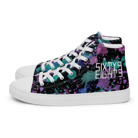 Sixty Eight 93 Logo White Splatter #9.2 Men's High Top Shoes