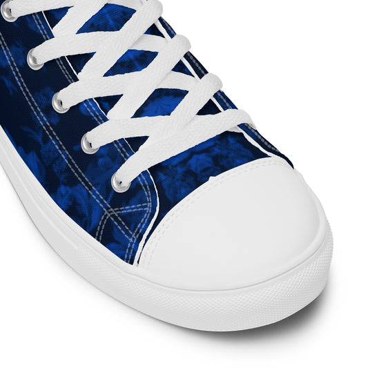 Sixty Eight 93 Logo White Floral Blue & Black Men’s High Top Shoes