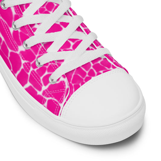 Sixty Eight 93 Logo White Boa Fuchsia Crème Men's High Top Shoes