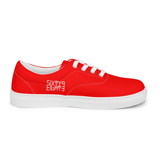 Sixty Eight 93 Logo White & Red Men's Low Top Shoes