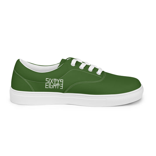 Sixty Eight 93 Logo White & Forest Green Men's Low Top Shoes