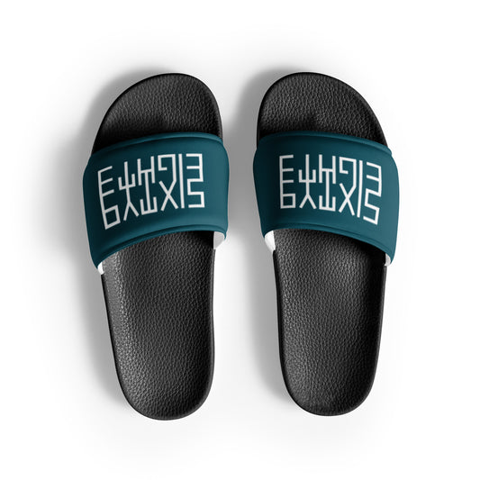 Sixty Eight 93 Logo White Dark Teal Men’s Slides