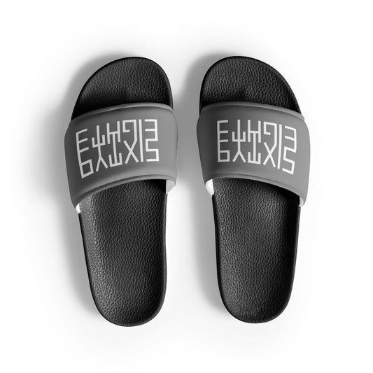 Sixty Eight 93 Logo White & Grey Men's Slides