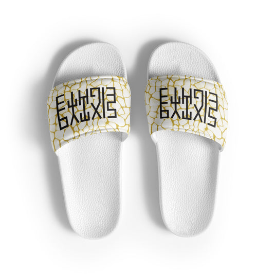 Sixty Eight 93 Logo Black Boa White Gold Men’s Slides