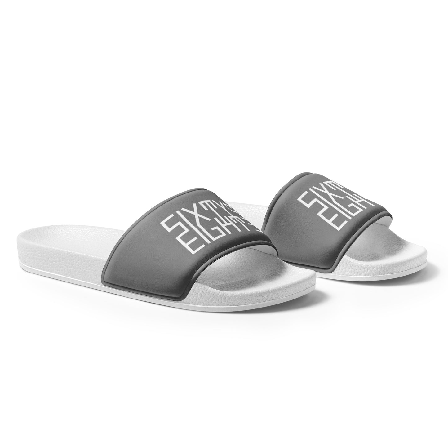 Sixty Eight 93 Logo White & Grey Men's Slides
