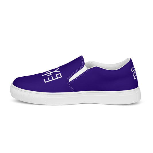 Sixty Eight 93 Logo White & Royal Blue Men's Slip On Shoes