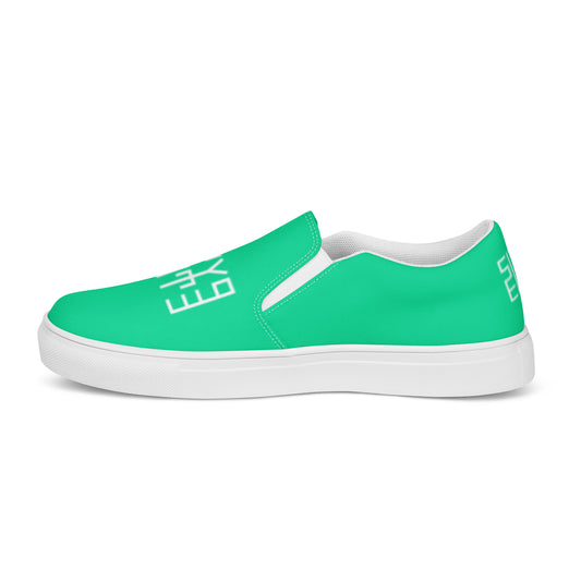 Sixty Eight 93 Logo White & Sea Green Men's Slip On Shoes