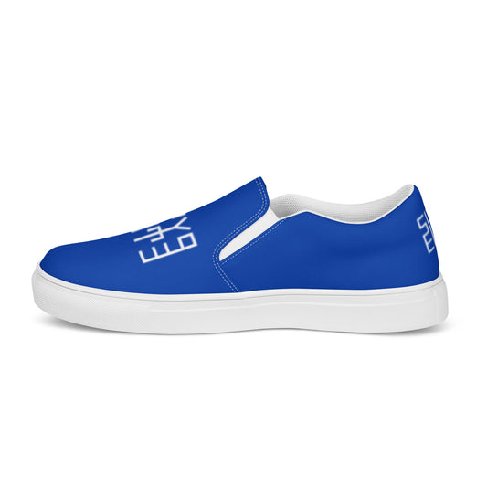Sixty Eight 93 Logo White & Blue Men's Slip On Shoes