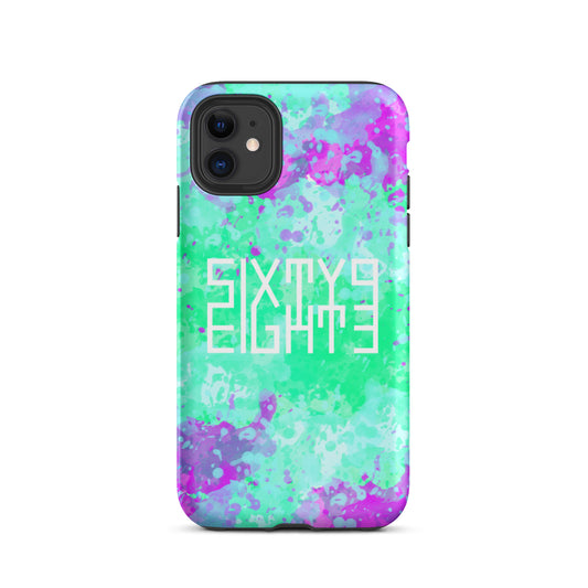 Sixty Eight 93 Logo White Incredible Marble Blue Tough iPhone Case